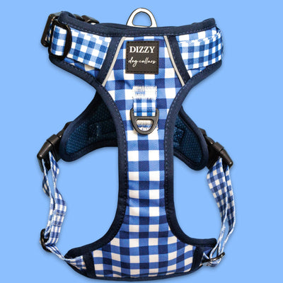 COMING SOON| No Pull Dog Harness | Step in | Reflective | Heavy Duty | Easy Reach Handle | Navy Gingham-No Pull-Dizzy Dog Collars