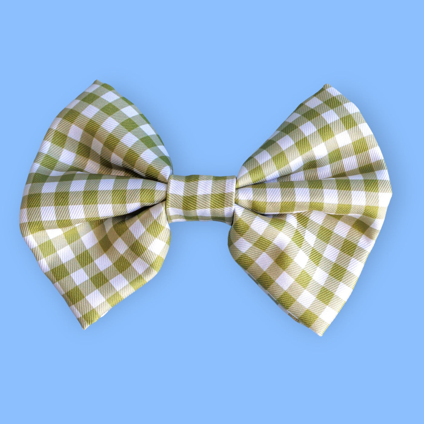 Olive Gingham Bow Tie-Dizzy Dog Collars