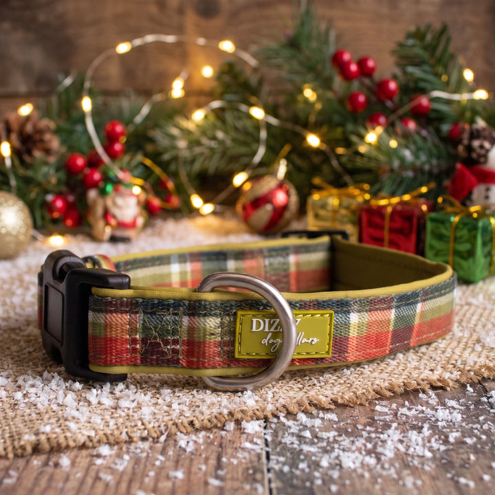 An Olive Christmas Dog Collar | Neoprene Dog Collar