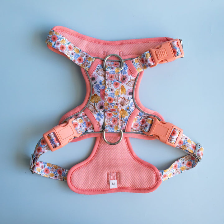 No Pull Dog Harness with Handle: Peachy Posies