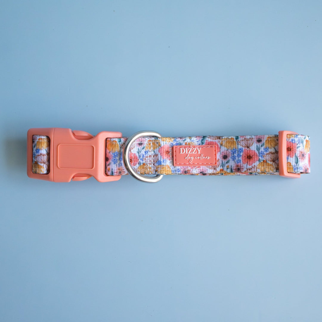 Peachy Posies Dog Collar | Neoprene Dog Collar