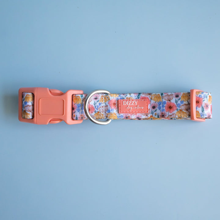 Peachy Posies Dog Collar | Neoprene Dog Collar