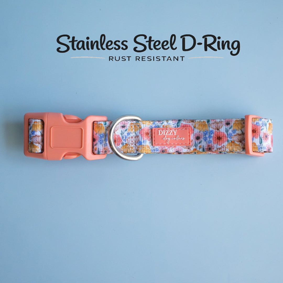Peachy Posies Dog Collar | Neoprene Dog Collar