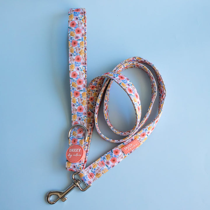 Peachy Posies Dog Leash | Fully Padded Dog Leash: Stainless Steel