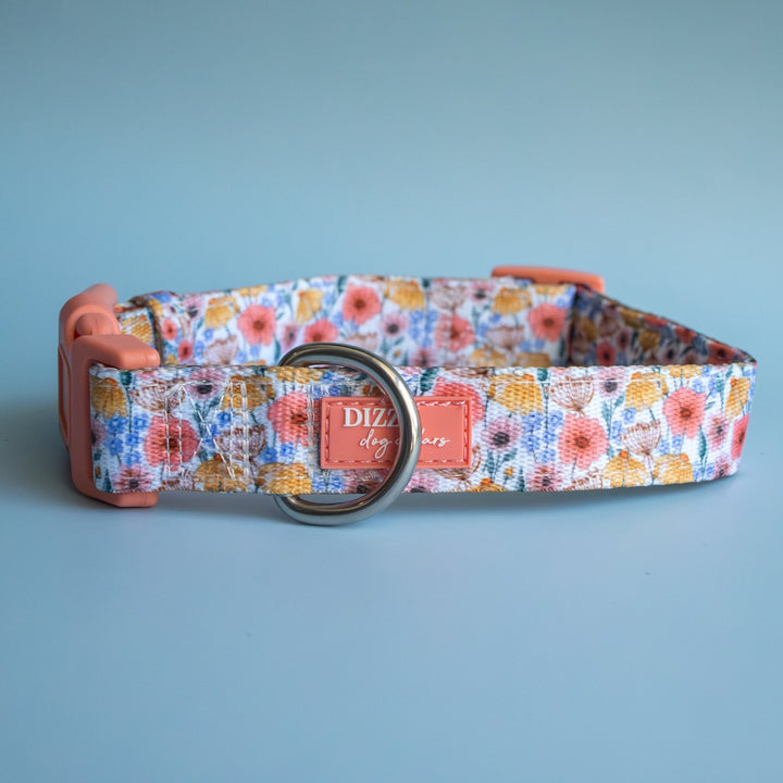 Peachy Posies Dog Collar | Neoprene Dog Collar