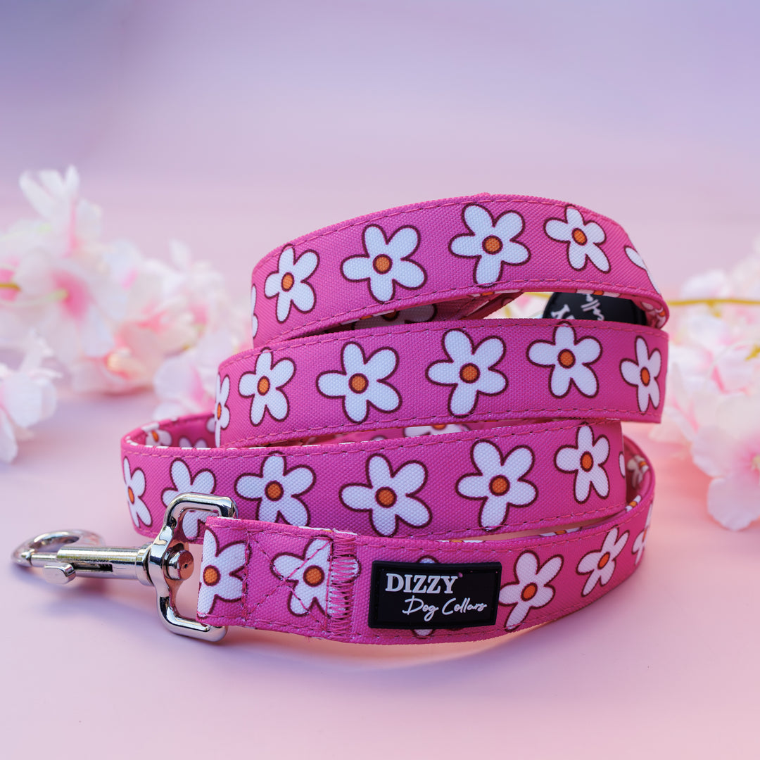 Darling Daisy: Pink Daisy Dog Leash | Fully Padded Leash