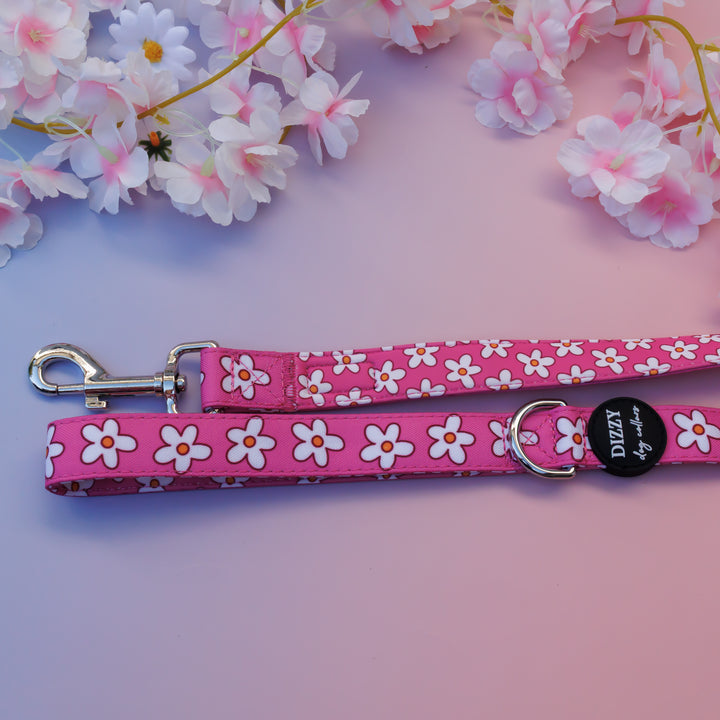 Darling Daisy: Pink Daisy Dog Leash | Fully Padded Leash