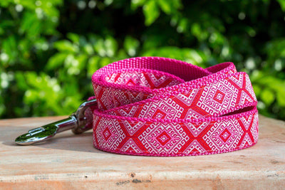 Pink Mexican Dog Leash-Dizzy Dog Collars-Dizzy Dog Collars