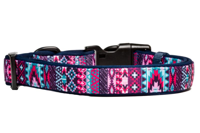 Purple Aztec Dog Collar-Dog Collar-Dizzy Dog Collars-Extra Small 1.5cm Wide-Dizzy Dog Collars