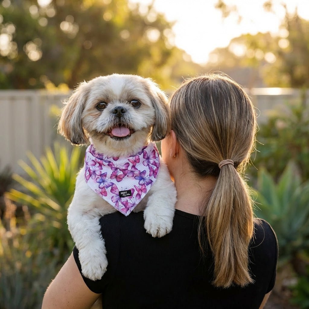 Candy Sky Butterfly Bandana | Tie Up Dog Bandana | Pink Butterflies