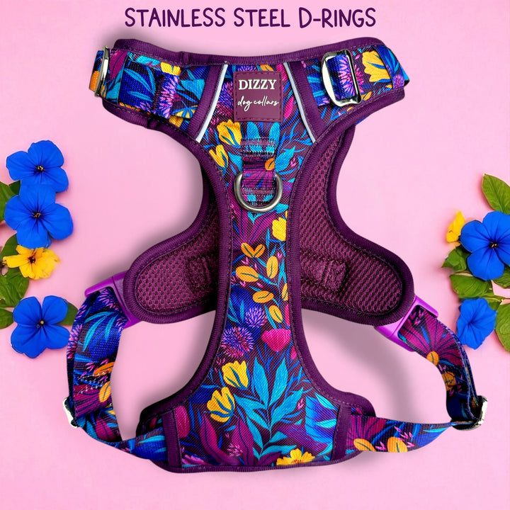 No Pull Dog Harness with Handle | Step in & Reflective | STAINLESS STEEL | Sapphire Showers