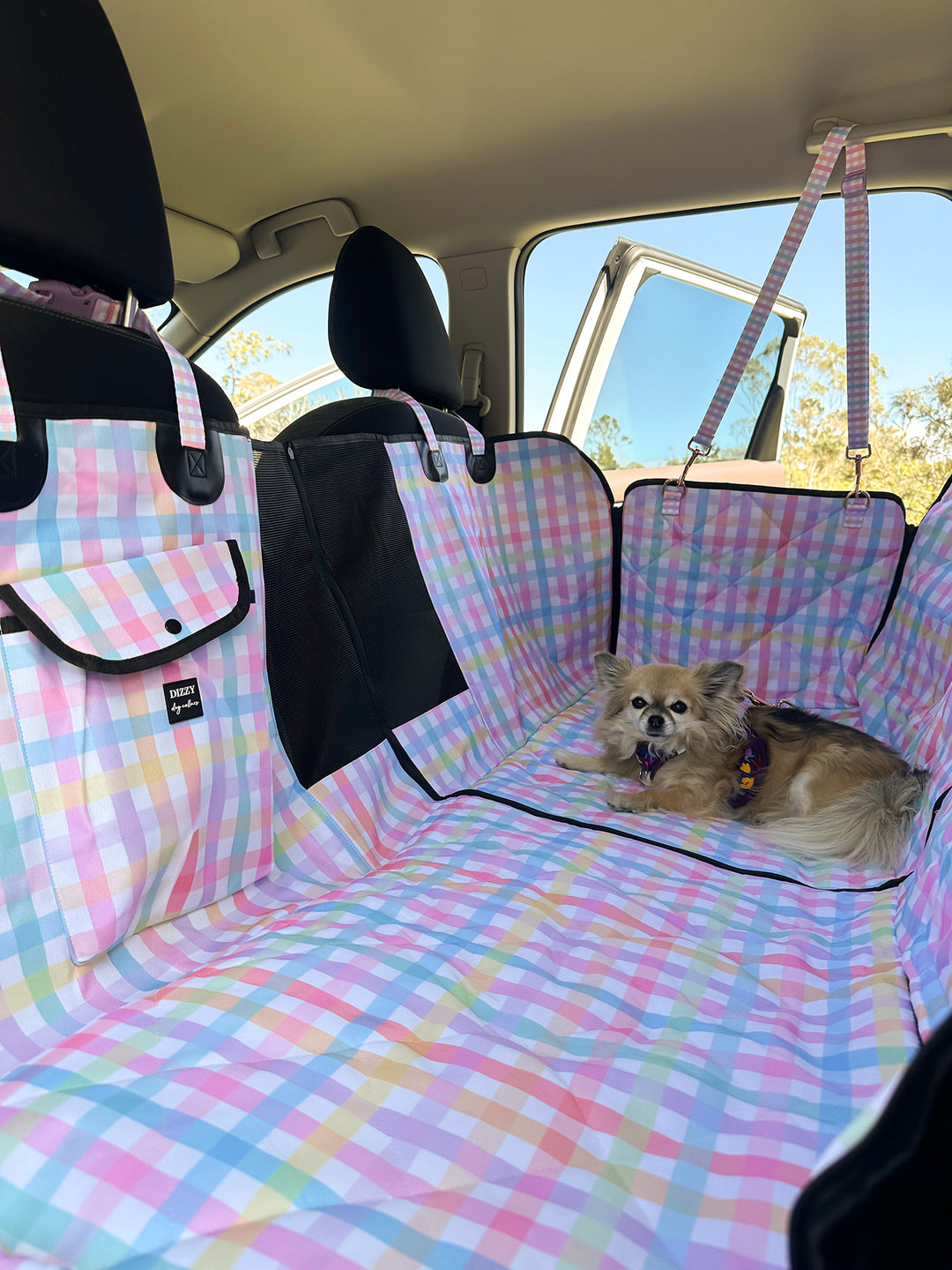 Car Seat Hammock: 2 in 1 Back Seat Cover | Sherbet Gingham