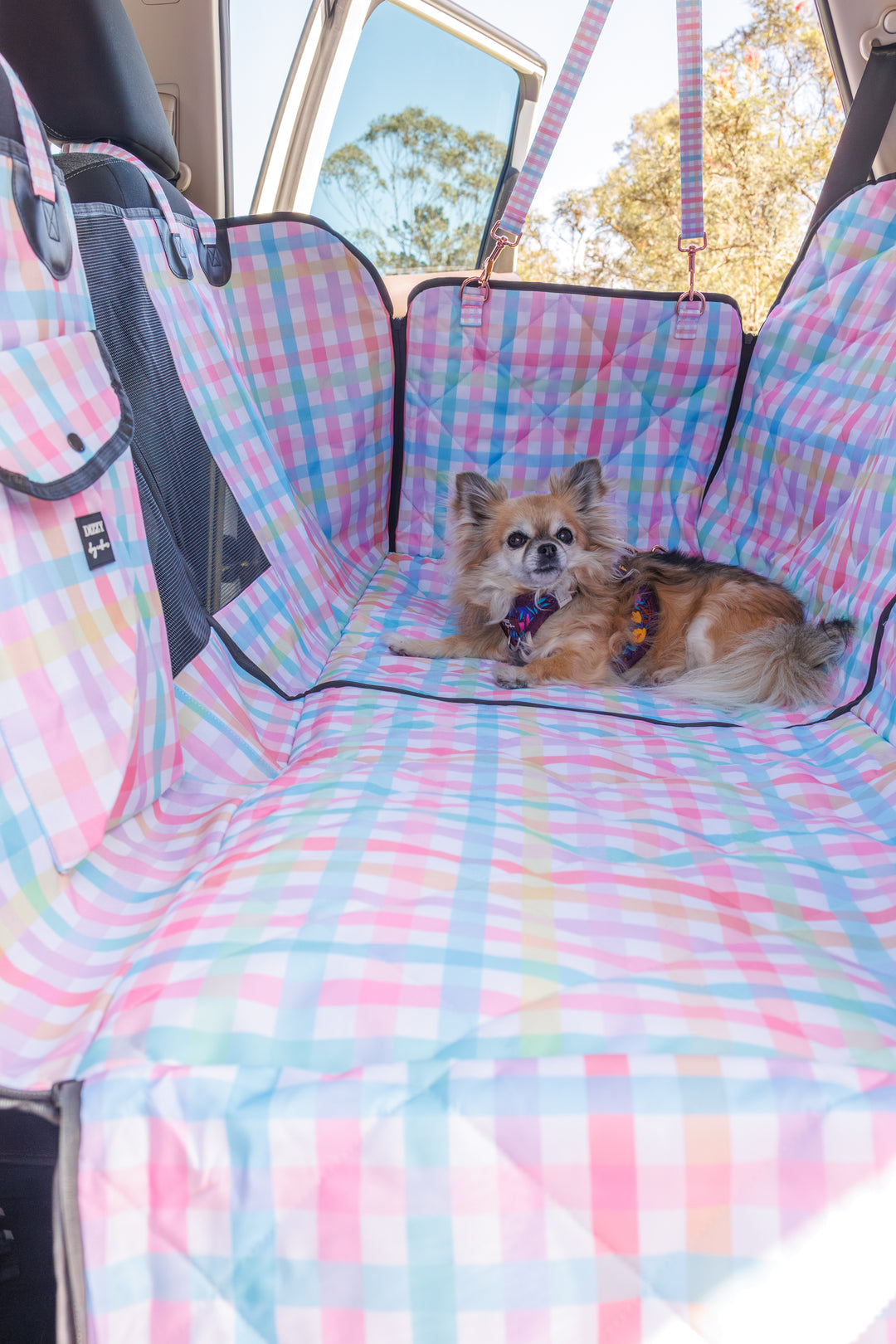 Car Seat Hammock: 2 in 1 Back Seat Cover | Sherbet Gingham