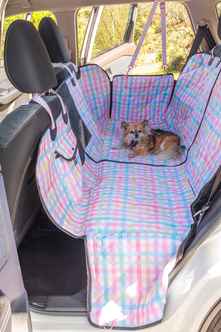 Car Seat Hammock: 2 in 1 Back Seat Cover | Sherbet Gingham