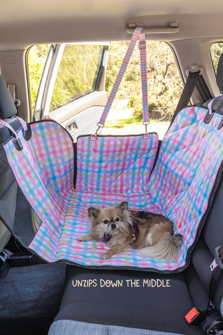 Car Seat Hammock: 2 in 1 Back Seat Cover | Sherbet Gingham