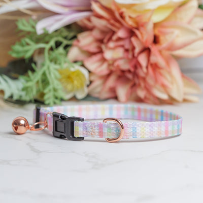 Sherbet Gingham Cat Collar | Toy Breed Dog Collar | Puppy Collar-cat collar-Dizzy Dog Collars