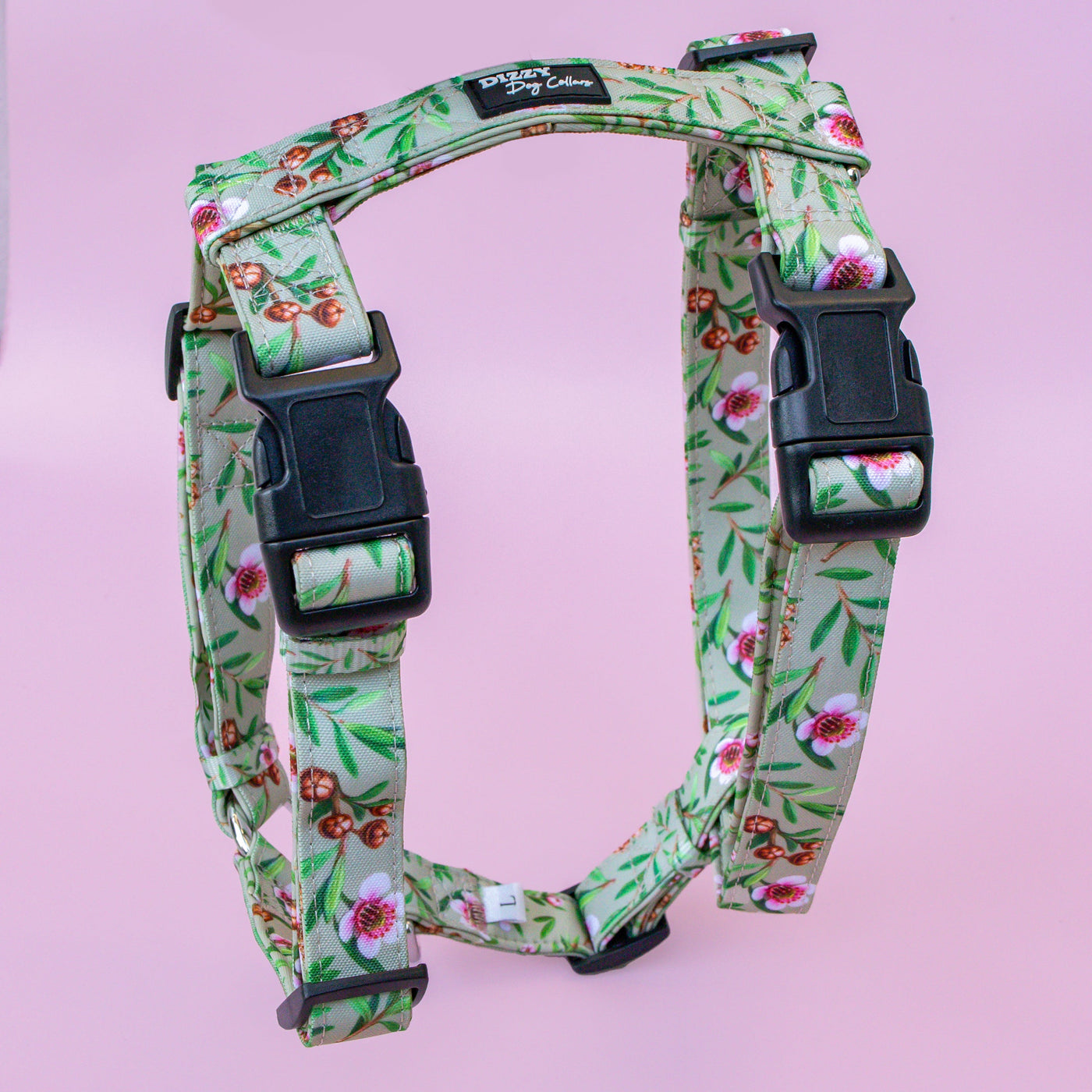 Step in H-Harness with front & back attachment | Manuka | Fully Padded Canvas & Neoprene Harness-H-Harness-Dizzy Dog Collars