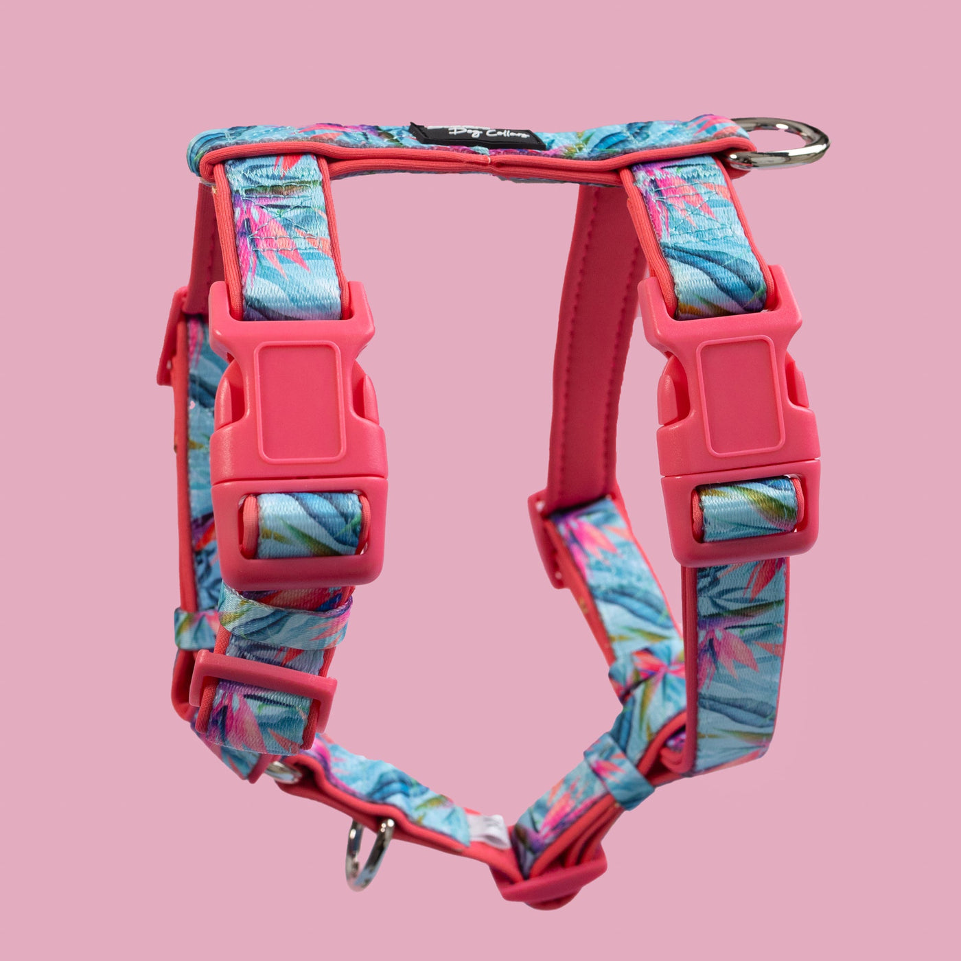 Step in H-Harness with front & back attachment | Birds of Paradise | Fully Padded Neoprene Harness-Harness-Dizzy Dog Collars