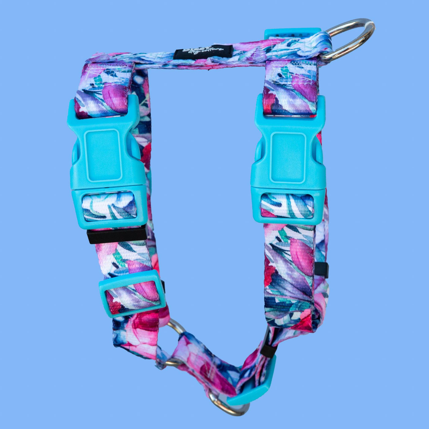 Step in H-Harness with front & back attachment - Blossom Rose-Harness-Dizzy Dog Collars