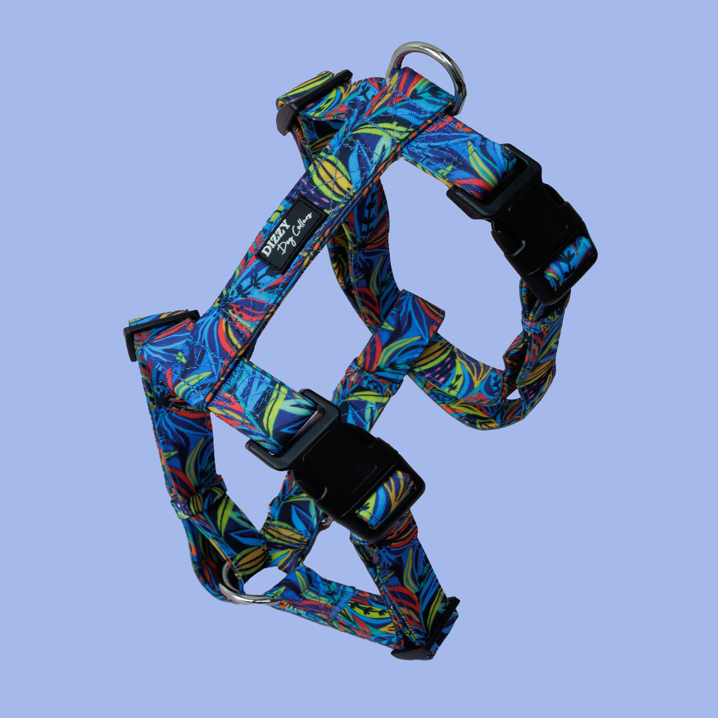 Step in H-Harness with front & back attachment | Oasis | Fully Padded Canvas & Neoprene Harness-H-Harness-Dizzy Dog Collars