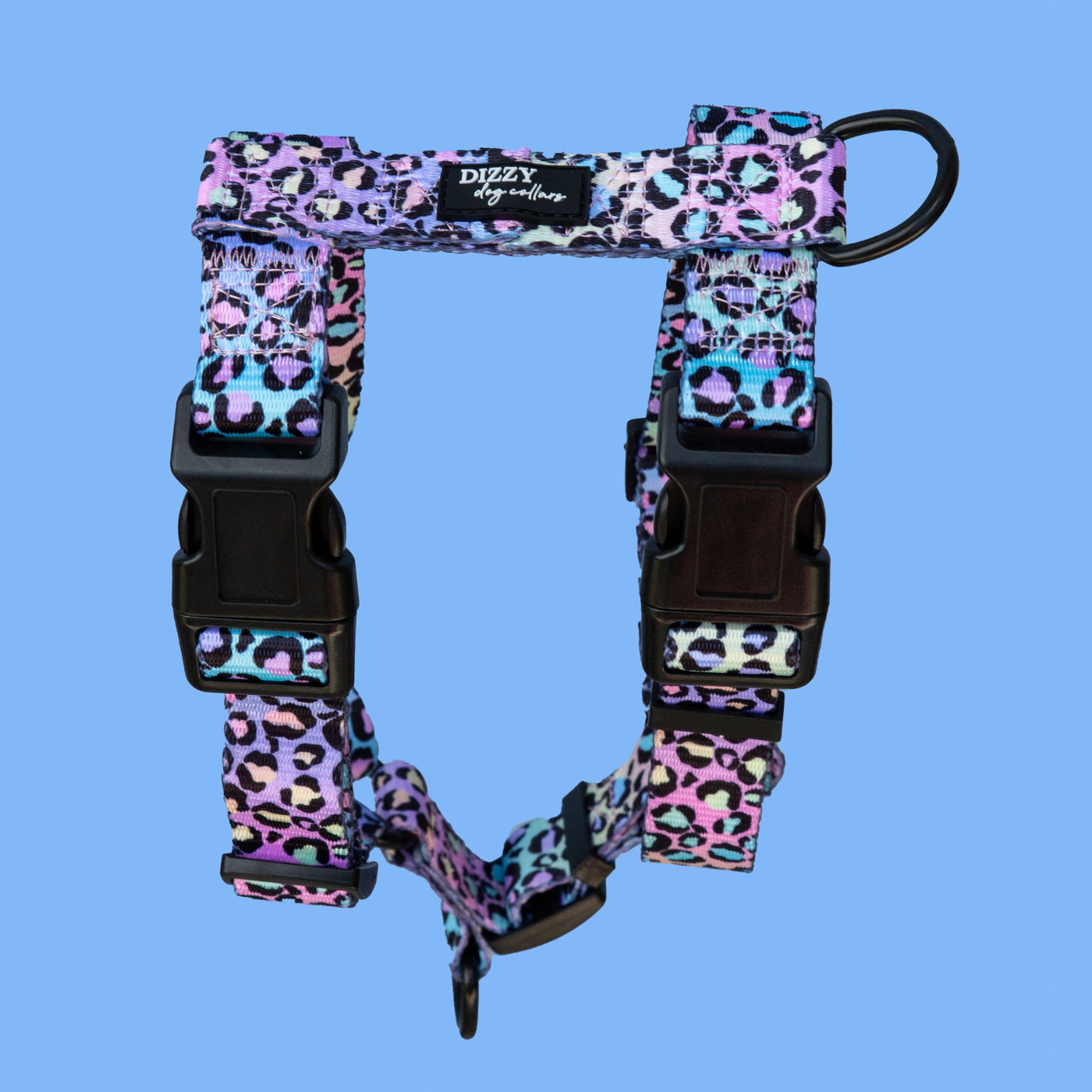 Step in H-Harness with front & back attachment - Ombre Leopard-Harness-Dizzy Dog Collars