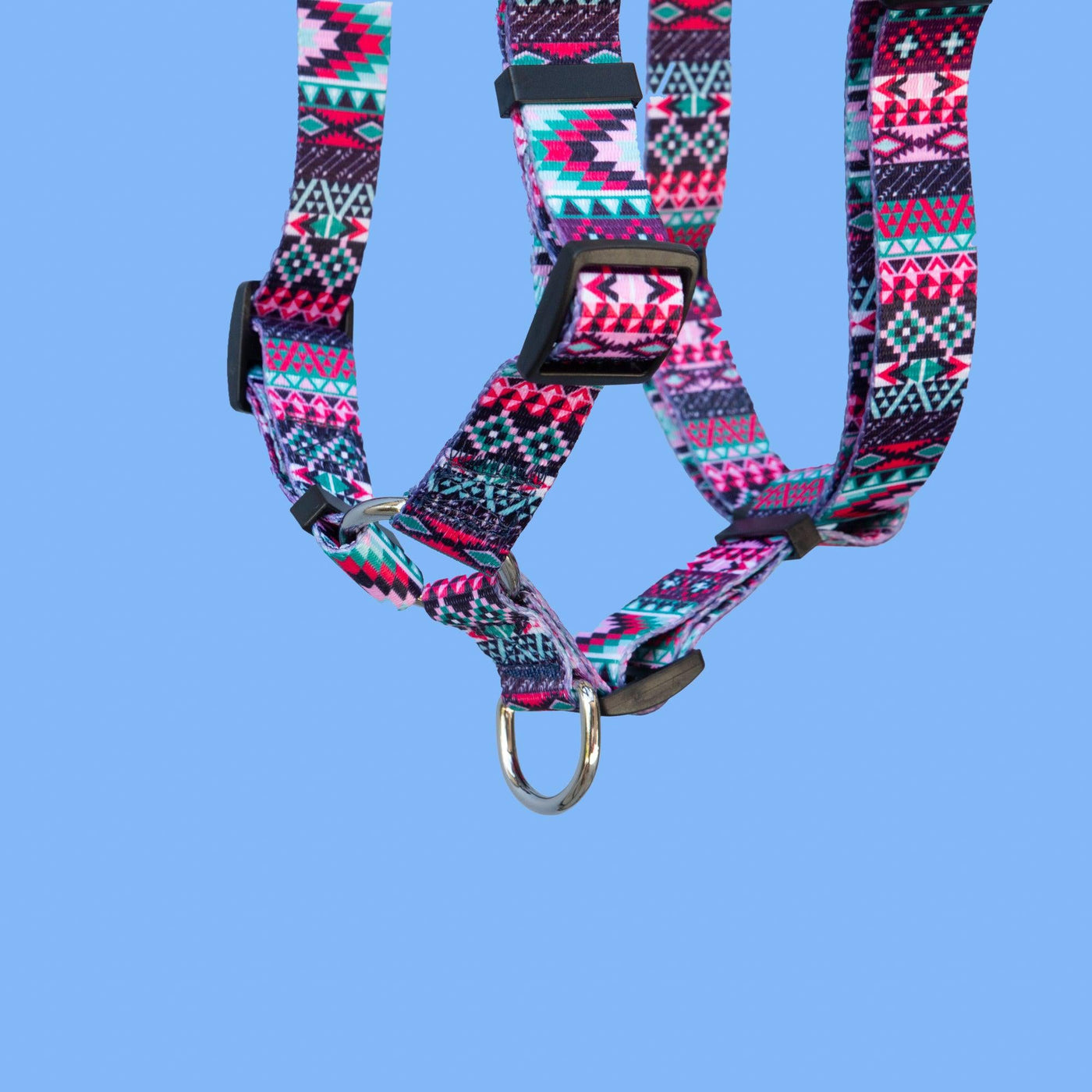 Step in H-Harness with front & back attachment - Purple Aztec-Harness-Dizzy Dog Collars