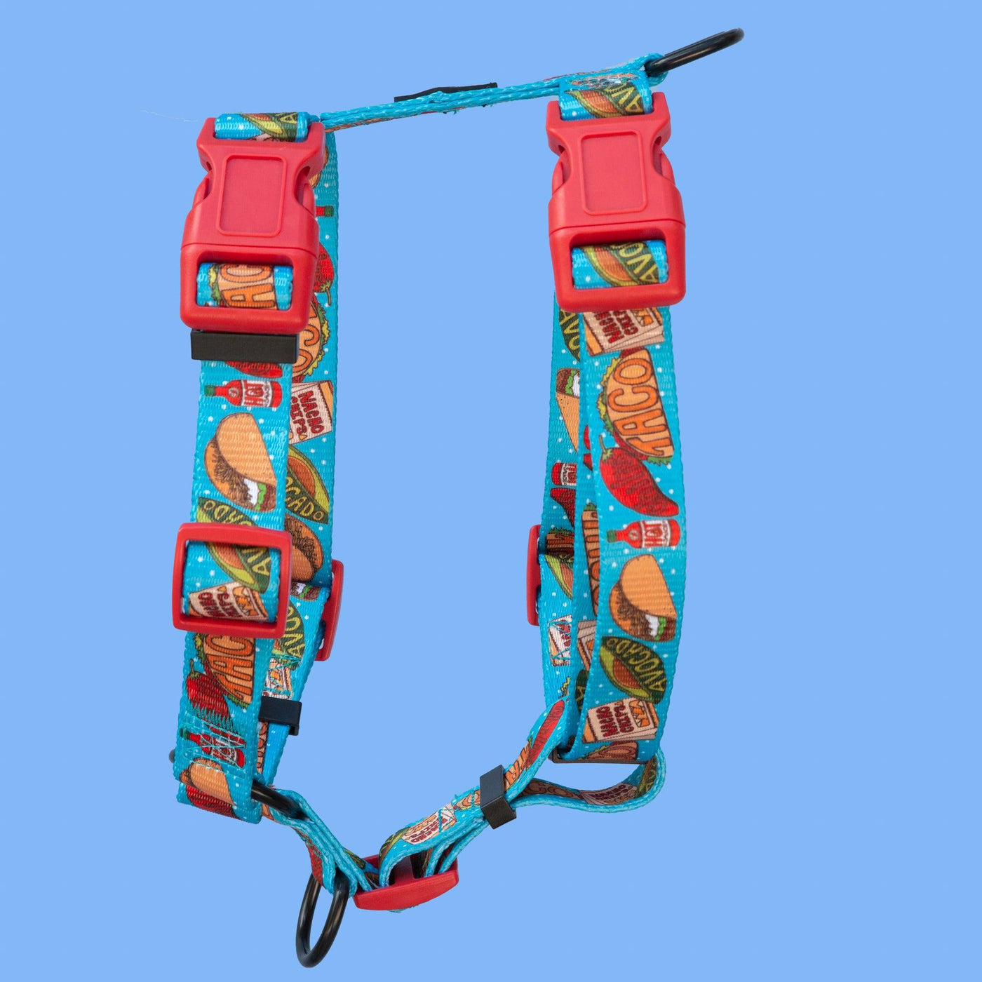 Step in H-Harness with front & back attachment - Taco Tuesday-Harness-Dizzy Dog Collars