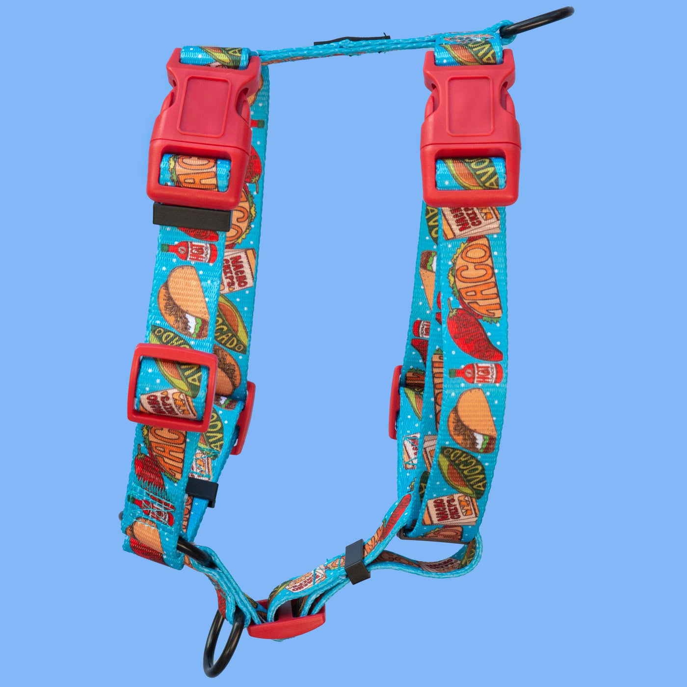 Step in H-Harness with front & back attachment - Taco Tuesday-Harness-Dizzy Dog Collars