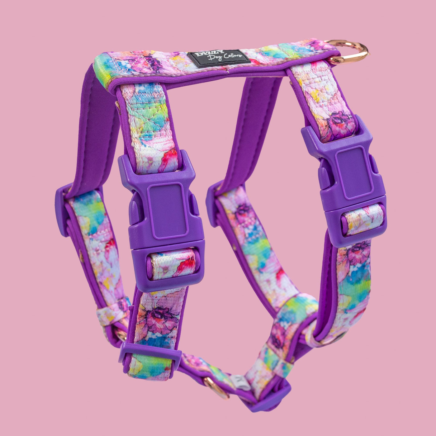 Step in H-Harness with front & back attachment | The Willow | Fully Padded Neoprene Harness-Harness-Dizzy Dog Collars