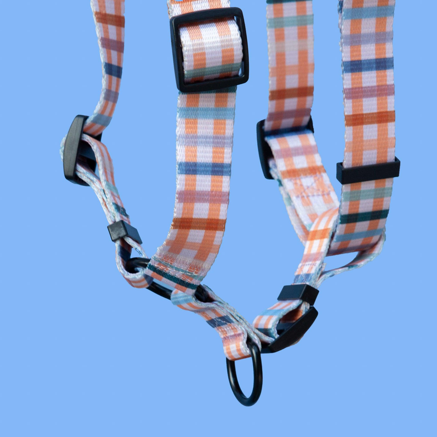 Step in H-Harness with front & back attachment - Vintage Gingham-Harness-Dizzy Dog Collars