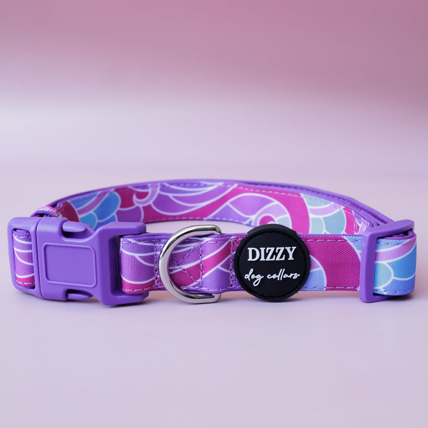 The Maggie: Purple Waves Dog Collar | Neoprene Dog Collar-Dog Collar-Dizzy Dog Collars