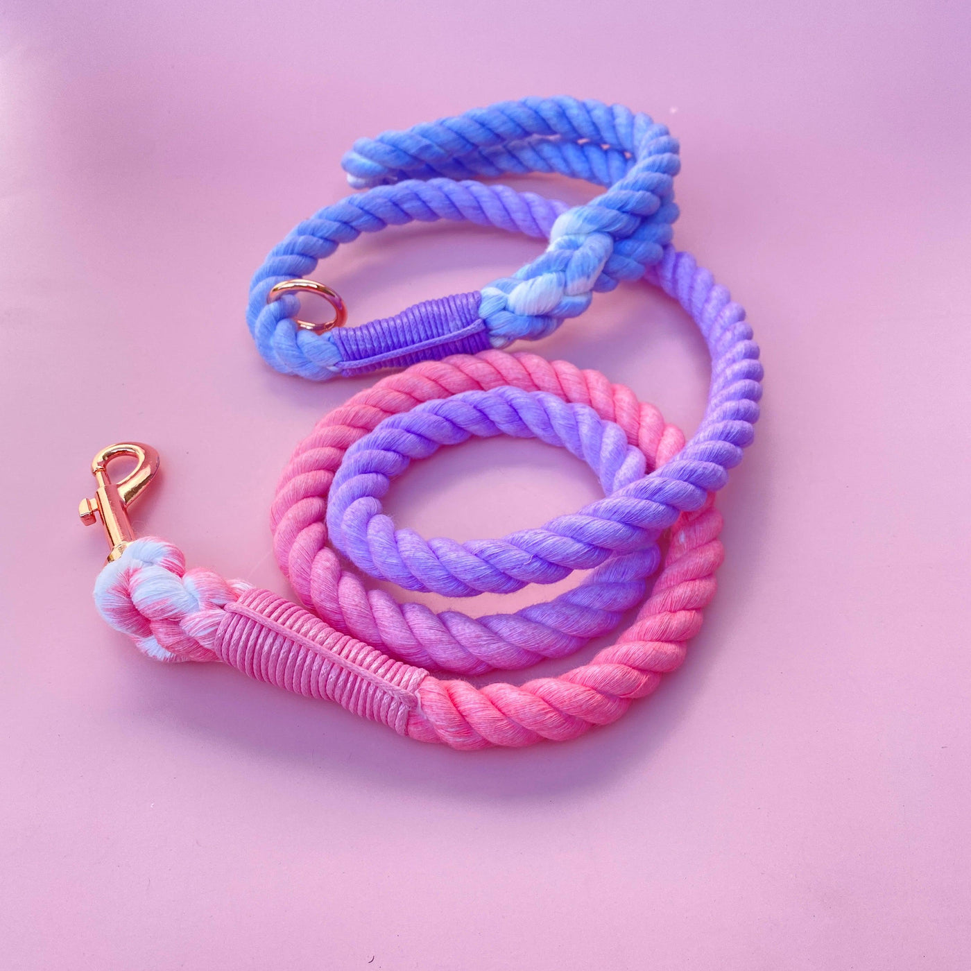 The Momo | Rope Lead | Ombre Pink, Lilac & Purple Dog Lead-Dizzy Dog Collars