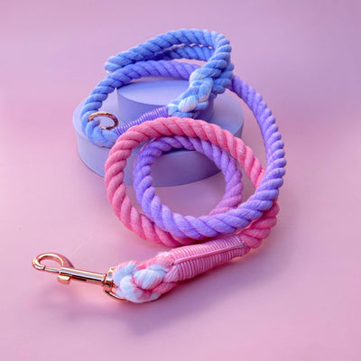 The Momo | Rope Lead | Ombre Pink, Lilac & Purple Dog Lead-Dizzy Dog Collars