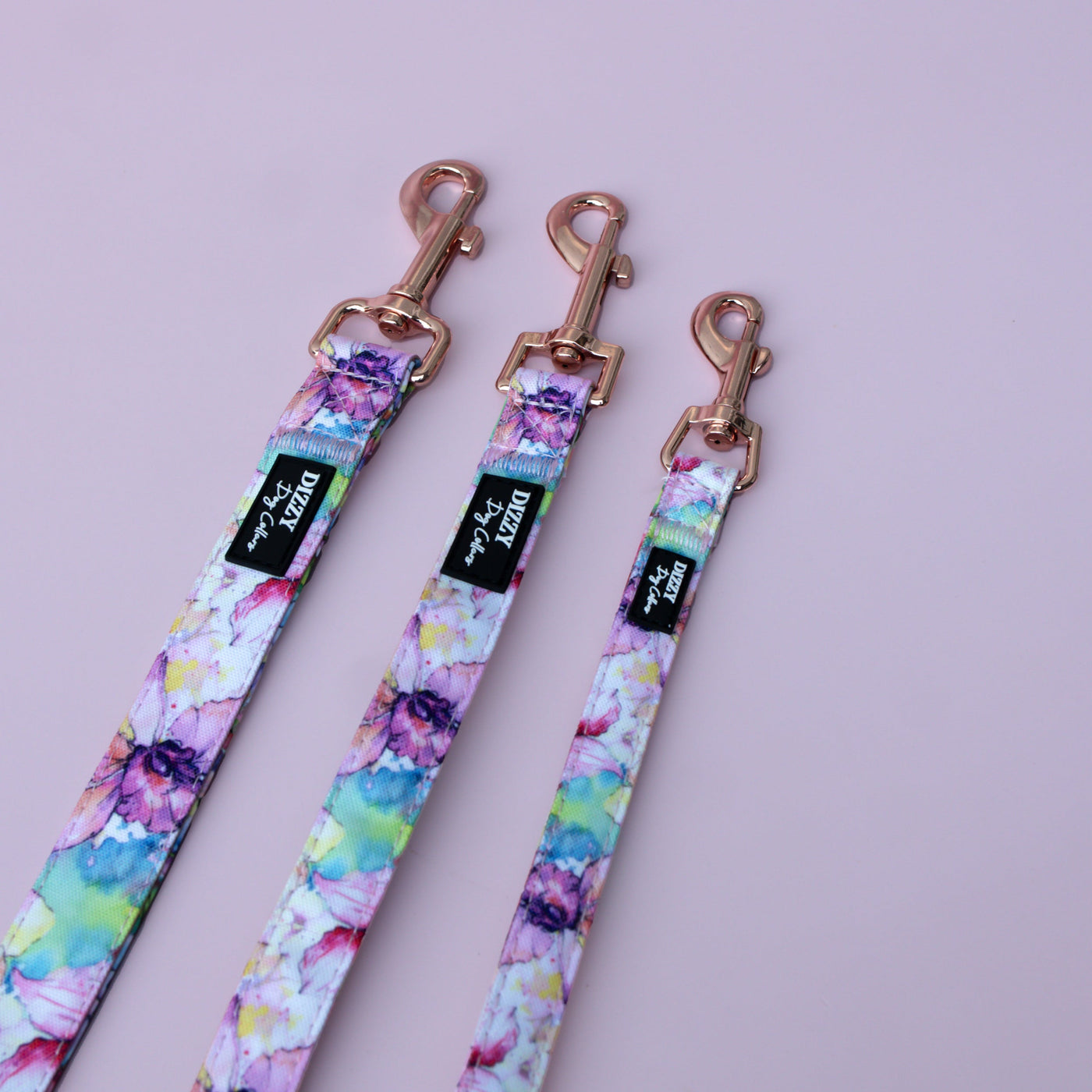 The Willow: Watercolour Floral Dog Lead | Canvas & Neoprene | High Quality Fully Padded Leash-Leash-Dizzy Dog Collars