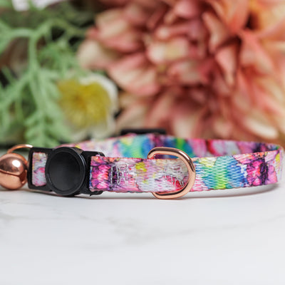Watercolour Floral Cat Collar | Toy Breed Dog Collar | Puppy Collar-cat collar-Dizzy Dog Collars