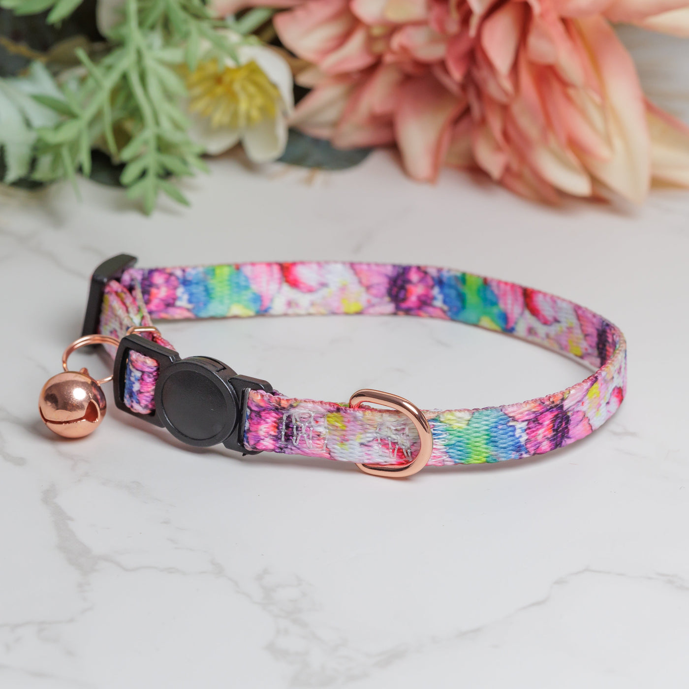 Watercolour Floral Cat Collar | Toy Breed Dog Collar | Puppy Collar-puppy/cat-Dizzy Dog Collars
