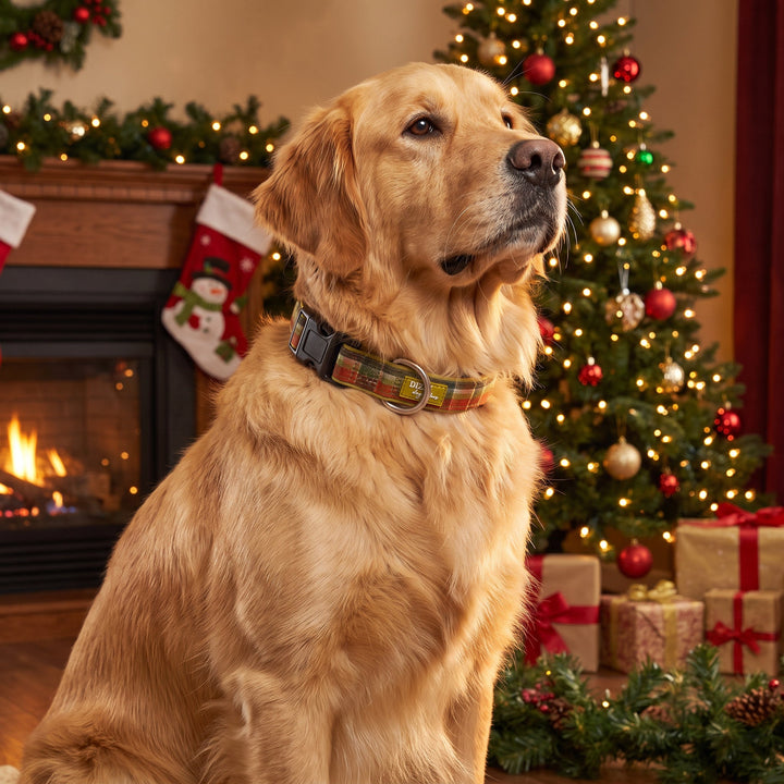 An Olive Christmas Dog Collar | Neoprene Dog Collar