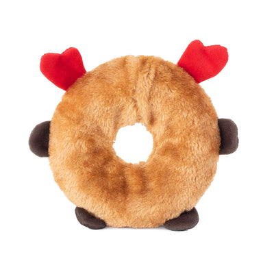 Zippy Paws Christmas Holiday Donutz Buddies Squeaker Dog Toy - Reindeer-Toy-Dizzy Dog Collars